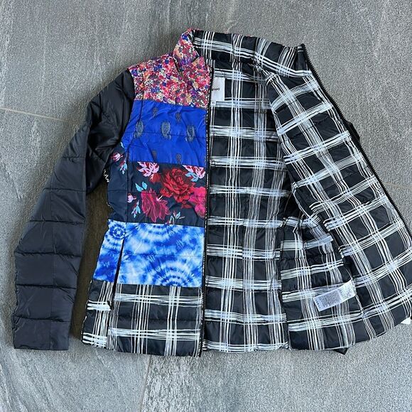 NWT Desigual 2-in-1 Jacket Vest "Copenhagen" Patch Prints Eco Padded Packable XS - Picture 8 of 16